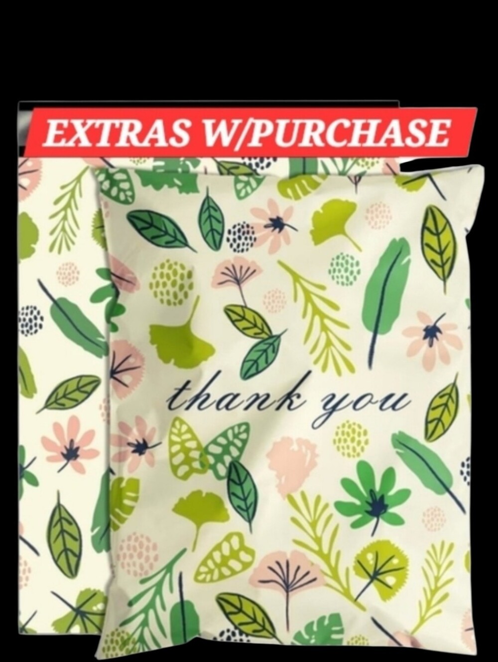 20ct. 10x13 Fall Leafs  Polymailer Bonus: Random Thank You Cards/Stickers